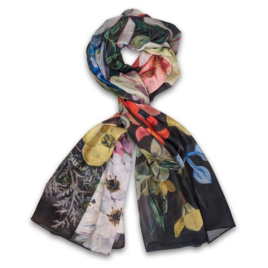 Kew Marianne North Print Scarf in Recycled Polyester | The Kew Shop