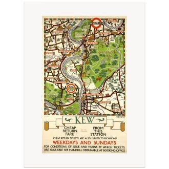 Kew Gardens by Herry Perry TFL A3 Print