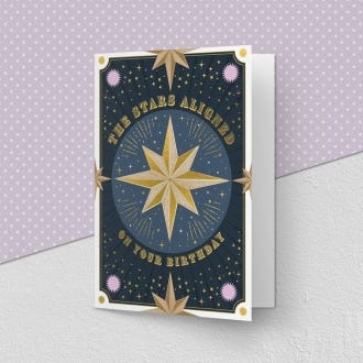 'The Stars Aligned on your Birthday' Star Greeting Card