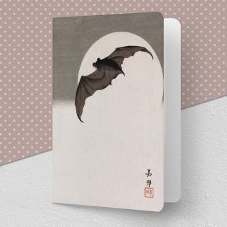 Bat in Full Moon Greeting Card from Ezen