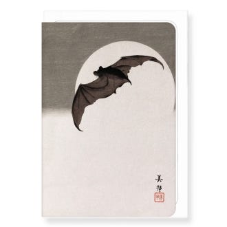 Bat in Full Moon Greeting Card from Ezen