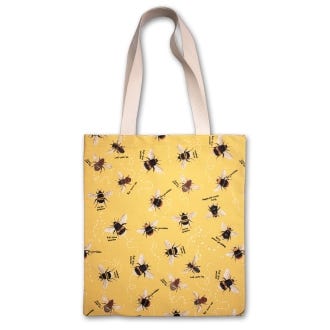 Bees of Kew Yellow Tote Bag
