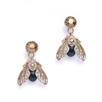 Bejewelled Moth Drop Earrings