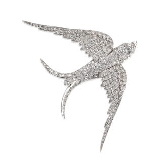 Pave Swallow Brooch