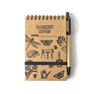 Botanist Notes Recycled Notebook with Pen