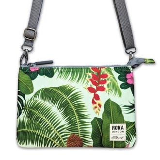 Kew x Roka Palm Print Recycled Carnaby XL Crossbody Bag