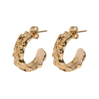 Chunky Organic Texture Hoop Earrings
