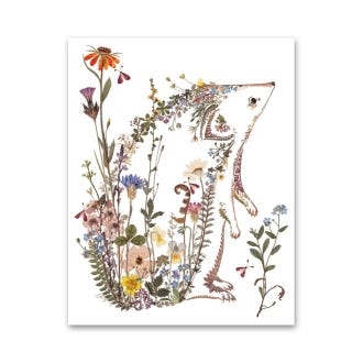 Cottage Garden Hedgehog Greeting Card
