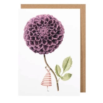 Purple Dahlia Greeting Card