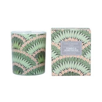 Deco Fans Scented Boxed Candle, Pomelo & Honeysuckle, from Gisela Graham