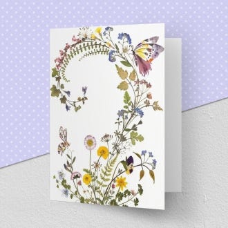 Floral Swirl Greeting Card