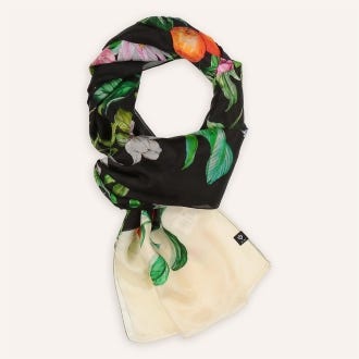 Jungle Print Caviar Oversized Silk Scarf