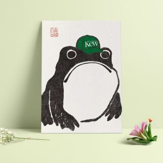 Frog with Kew Cap A3 Print