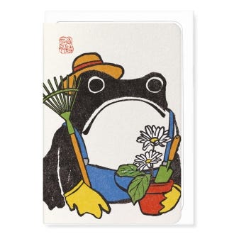 Gardener Frog Greeting Card