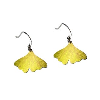 Golden Ducks Foot Gingko Leaf Earrings