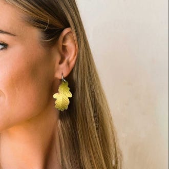 Golden Oak leaf earrings