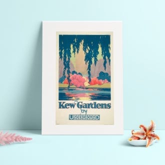 Kew Gardens by A A Moore TFL A3 Print