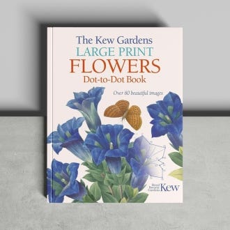 Kew Gardens Large Print Flowers Dot-to-Dot book - front cover