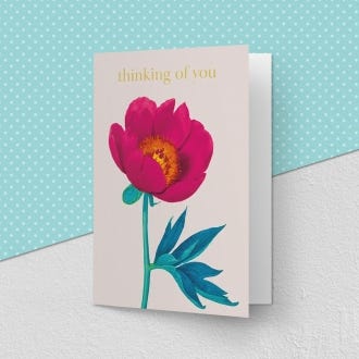 Kew Thinking of You Peonia Greeting Card