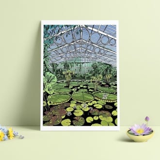 Kew Waterlily House A3 Print