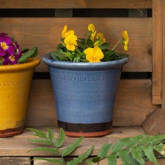 Kew Small Glazed Pot, Blue