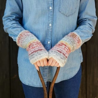 Langtang Wool Blend Handwarmers, Multi
