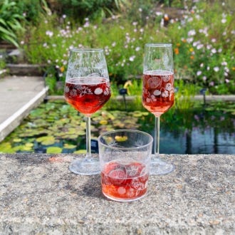 Kew x Emma Britton Waterlily House Wine Glass Lifestyle Image