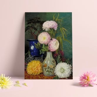Marianne North Japanese Chrysanthemums Print