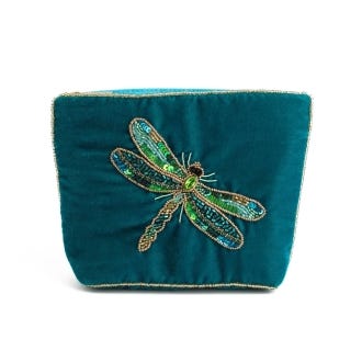My Doris dragonfly green blue pouch