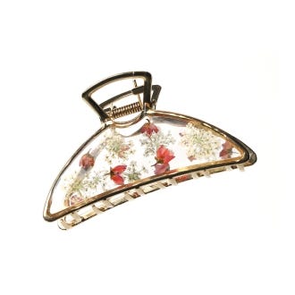 Handmade Claw Clip with Pressed Lace & Buds