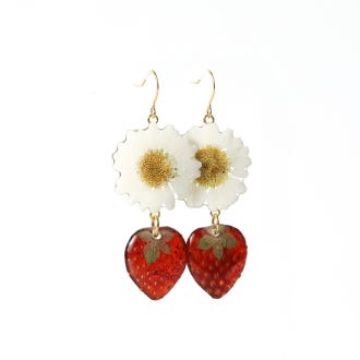 Strawberry & Daisy Drop Earrings