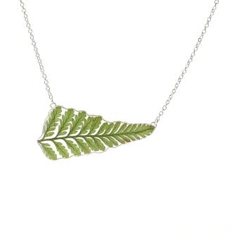 Large Fern Silver Necklace