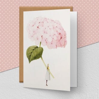 Pale Pink Hydrangea Greeting Card