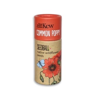 Kew Wildflowers Seedball Tube, Poppy