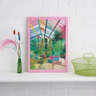 Inside Princess of Wales Conservatory 'I drew this' A4 Print