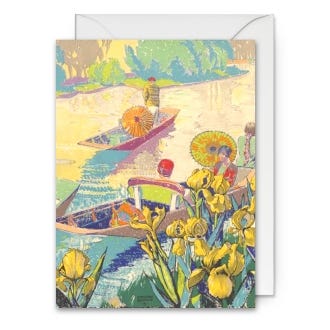 TFL Punting on the Thames Greeting Card