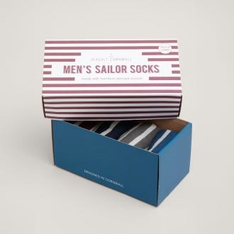 Men's Sailor Socks, Box of 4 from Seasalt