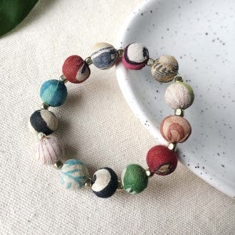 Small Kantha Bauble Bracelet