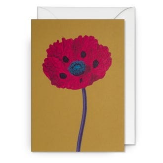 Kew Soul Bright Poppy Greeting Card