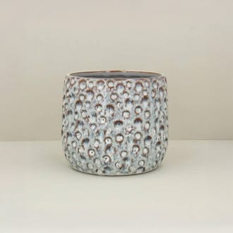 Reactive Glaze Moon Stoneware Pot Cover, Small