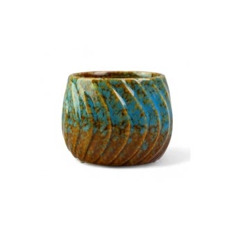 Blue and Brown Mini Pot, 6cm