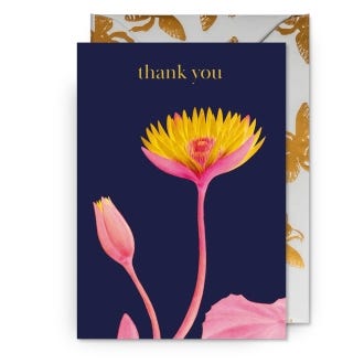 Kew Thank You Water Lily Greeting Card