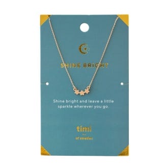 Three star gold plated necklace