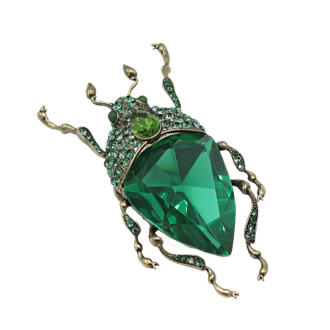 Vintage Green Bug Brooch