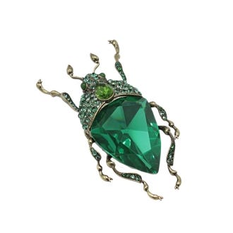 Vintage Green Bug Brooch
