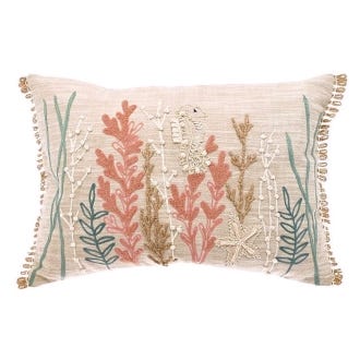 Coral Reef Embroidered Cushion