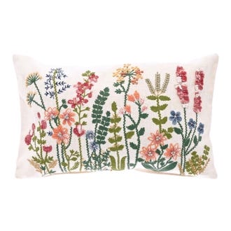 Embroidered Summertime Cushion