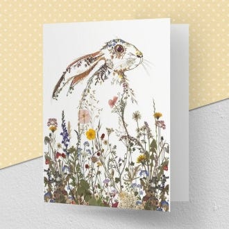 Wildflower Hare Greeting Card