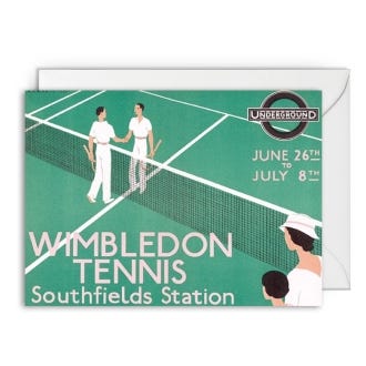 TFL Wimbledon Tennis Greeting Card