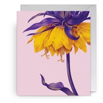 Kew Yellow Crown Imperial Floral Greeting Card